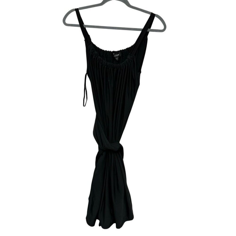 Y2K Bebe black loose fit mini dress with waist tie size small